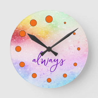 Custom Text Personalised Clock With Dots