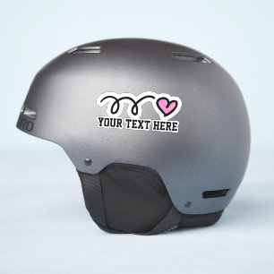 Custom text personalised cute pink heart vinyl