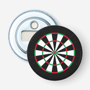 Custom Text Personalised Dart Board Red & Green Bottle Opener