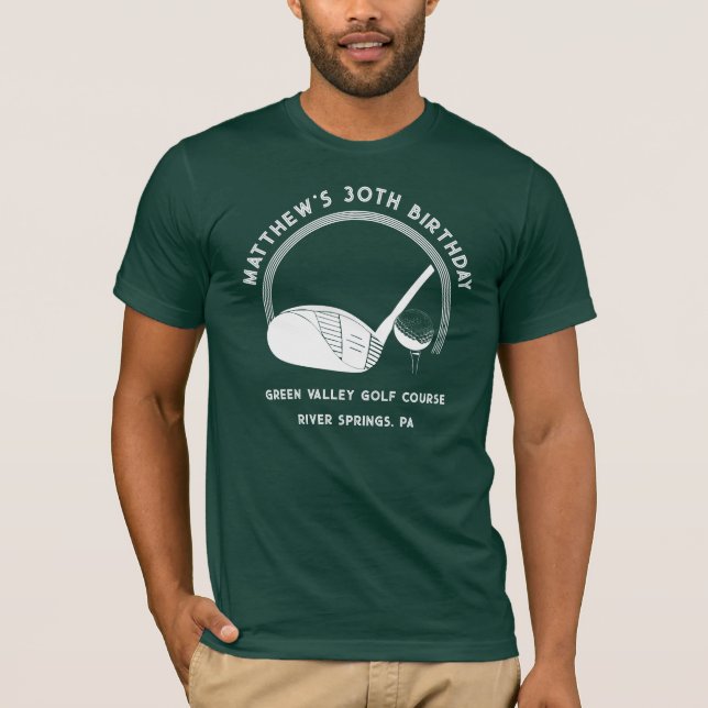 Custom Text Personalized Golf Event  T-Shirt (Front)