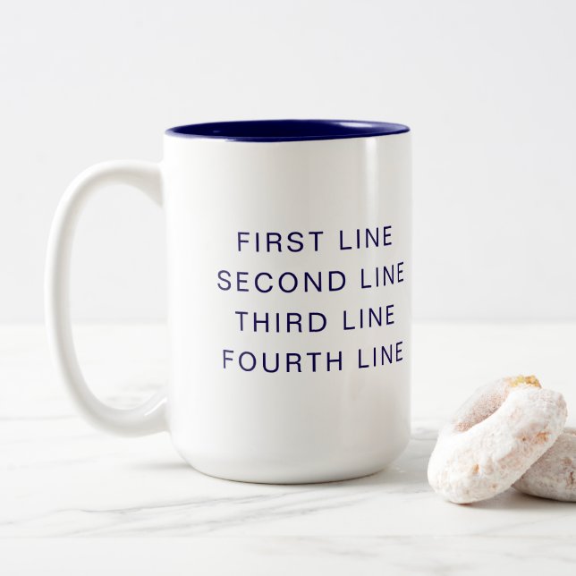 Custom Text Personalized Two-Tone Color Mug (With Donut)
