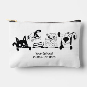 Custom Text Pets Illustration Accessory Pouch