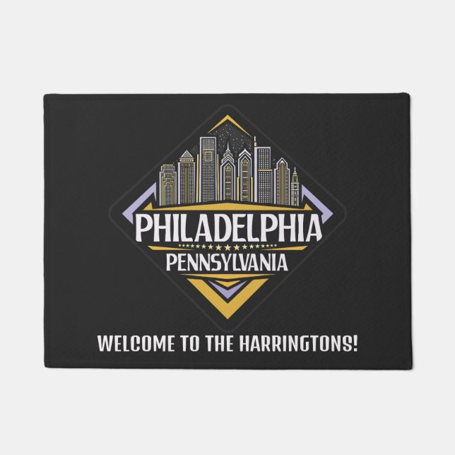 Custom Text Philadelphia Pennsylvania Doormat (Front)