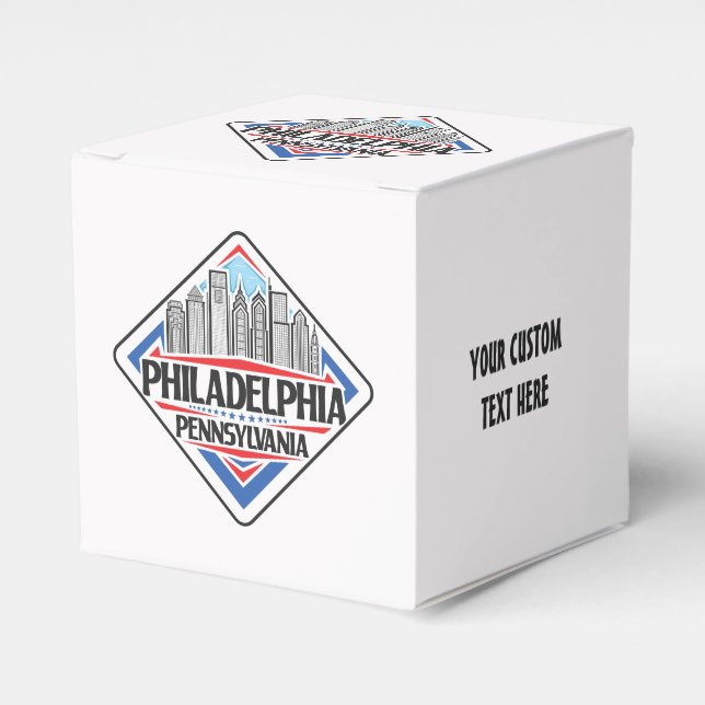 Custom Text Philadelphia Pennsylvania Favour Box (Front Side)
