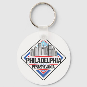 Custom Text Philadelphia Pennsylvania Key Ring