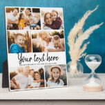 Custom Text Photo Collage Modern Family Keepsake P Plaque<br><div class="desc">6 of your favourite photos with a trendy hand written script reading your custom message with your names or any other detailsbelow. Great keepsake gift for friends and family!</div>
