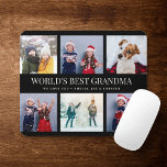 Custom Text Photo Collage WORLD'S BEST GRANDMA Mouse Pad<br><div class="desc">WORLD'S BEST GRANDMA! Modern family keepsake,  this custom text photo collage design makes a beautiful display for your favourite pictures of children,  grandchildren,  weddings,  or any other special occasion. Great gift for grandparents! 2 lines of fully customisable text.</div>