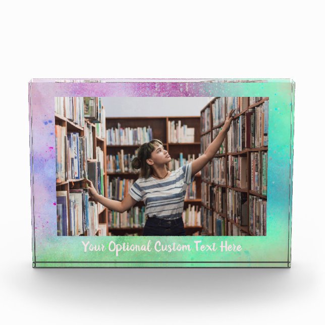 Custom Text & Photo Colour Explosion Block (Front)
