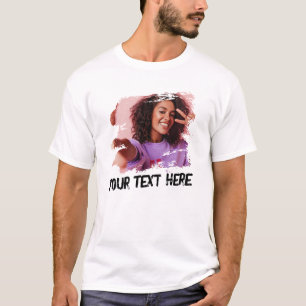 Custom Text Photo Cool Grunge T-Shirt