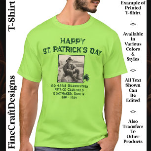 Custom Text Photo, Irish Roots St Patrick’s Day 05 T-Shirt