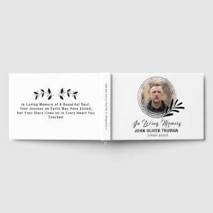 Custom Text Photo Memorial Funeral  Guest Book