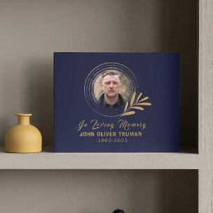 Custom Text Photo Memorial Funeral Leaves Guest Book