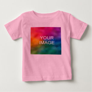 Custom Text Photo Pink Fine Jersey High Quality Baby T-Shirt
