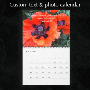 Custom Text & Photos Inspiration Bible Scripture Calendar