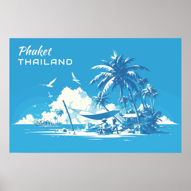 Custom Text Phuket Thailand Poster (Front)