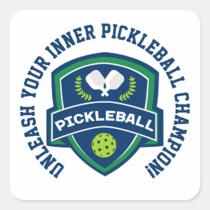 Custom text Pickleball Square Sticker