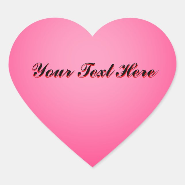Custom Text Pink Heart Stickers (Front)