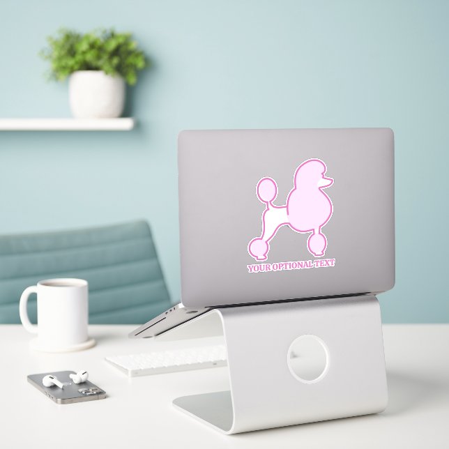 Custom Text Pink Poodles (Laptop On Desk)