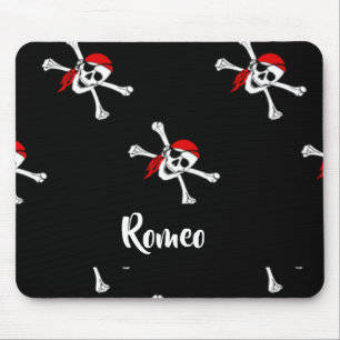 Custom text pirates pattern mouse pad
