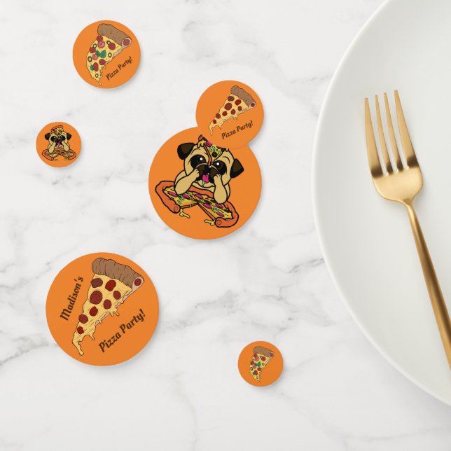 Custom text Pizza Party table confetti (Group)