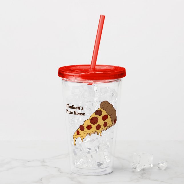 Custom text Pizza Slices tumblers (Back Ice)