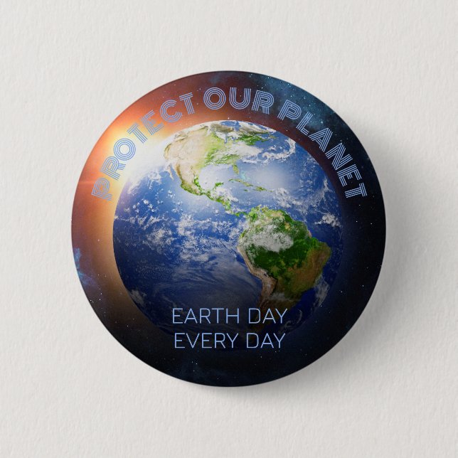 Custom Text Planet Earth 6 Cm Round Badge (Front)