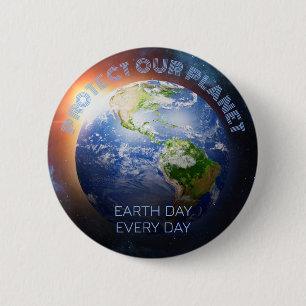 Custom Text Planet Earth 6 Cm Round Badge