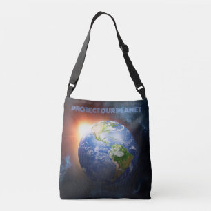 Custom Text Planet Earth Crossbody Bag
