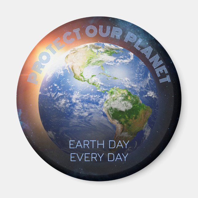 Custom Text Planet Earth Magnet (Front)