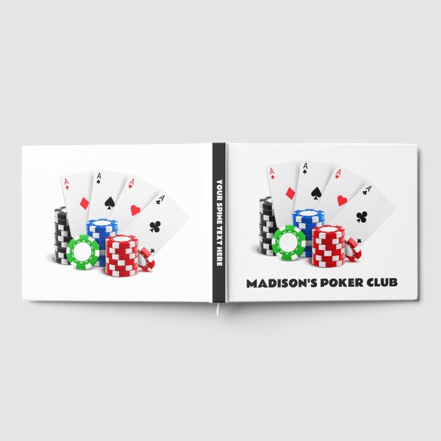 Custom Text Poker / Casino Guest Book (Full)