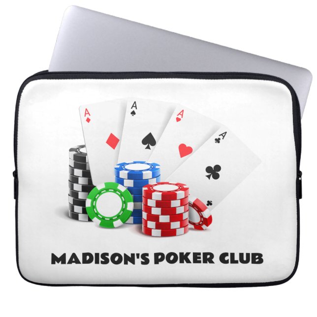 Custom Text Poker / Casino Laptop Sleeve (Front)