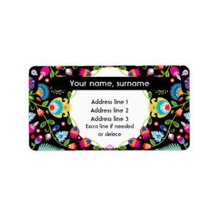 Custom text Polish folklore Wycinanki Label