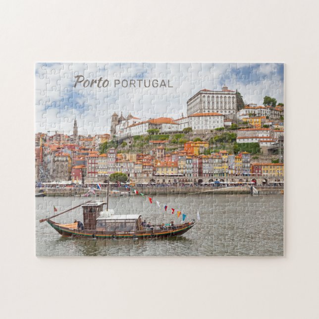Custom Text Porto Portugal Jigsaw Puzzle (Horizontal)