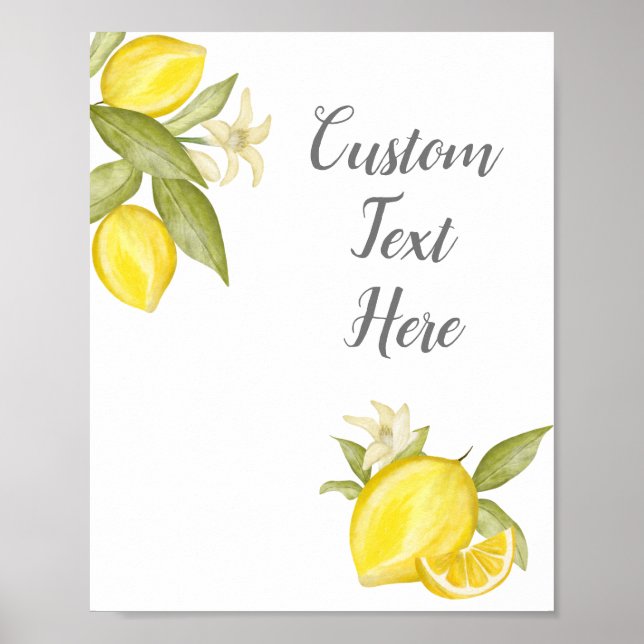 Custom Text Poster for Lemon Themed Decor (Front)