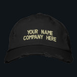 Custom Text Promotional Embroidered Baseball Cap<br><div class="desc">Easy Personalised Promotional Cap - Add Your Text - Name - Company / Number / Letter / Slogan - Tagline / or Website , Phone , E-mail , Social Media Handle , Address , Logo - Photo / more - Choose Your Colour / Size / Font - Make your unique...</div>