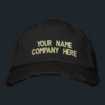 Custom Text Promotional Embroidered Baseball Cap<br><div class="desc">Easy Personalised Promotional Cap - Add Your Text - Name - Company / Number / Letter / Slogan - Tagline / or Website , Phone , E-mail , Social Media Handle , Address , Logo - Photo / more - Choose Your Colour / Size / Font - Make your unique...</div>