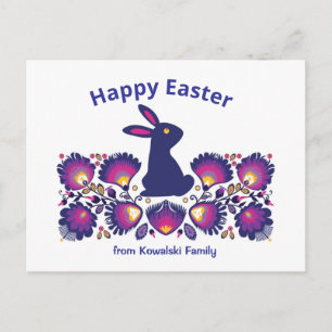 Custom Text Purple Easter Folklore  Postcard