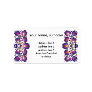 Custom text  Purple Polish folklore Wycinanki Label