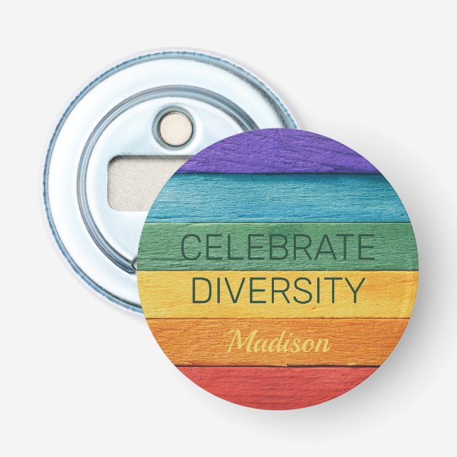 Custom Text Rainbow Bottle Opener (Front)