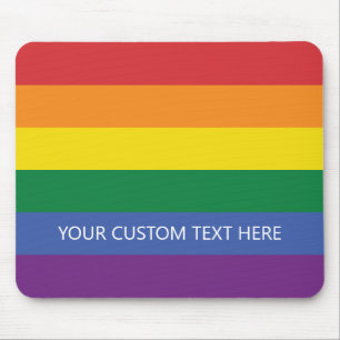 Custom Text Rainbow Flag Mouse Pad
