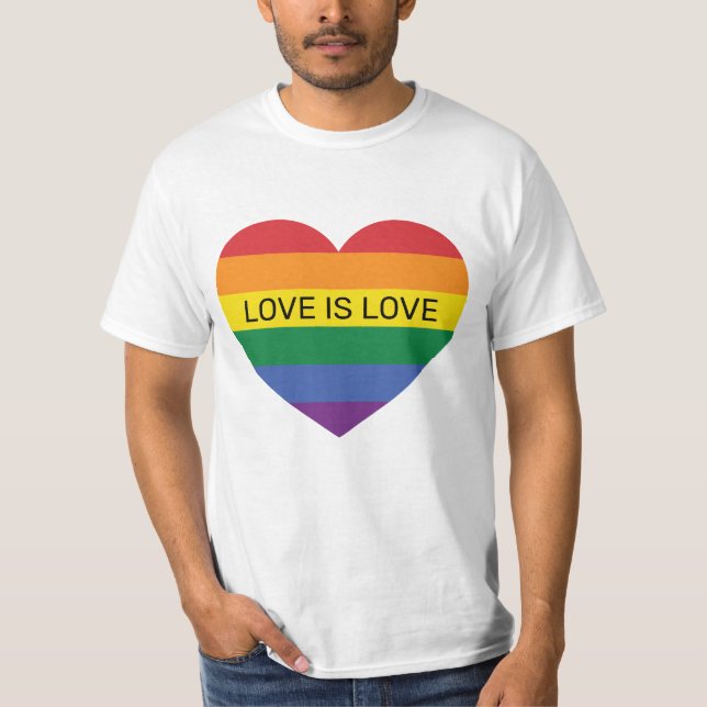 Custom Text Rainbow Love T-Shirt (Front)