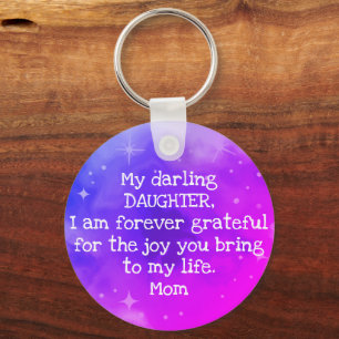 Custom Text Rainbow Ombre Galaxy Stars Nebula Cute Key Ring