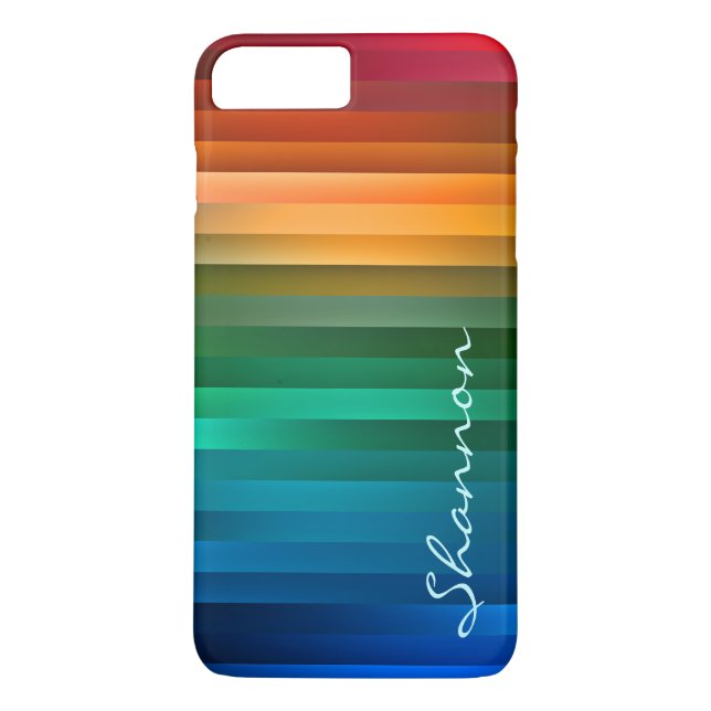 Custom Text Rainbow Stripe iPhone 7 case (Back)