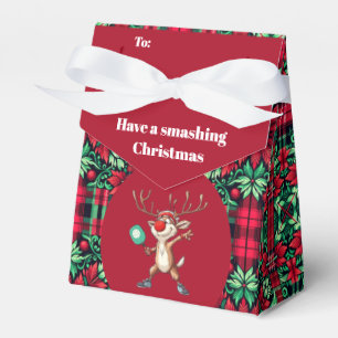 Custom text Reindeer Rally Pickleball Favour Box