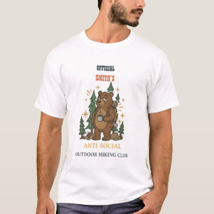 Custom Text Retro Camp Bear T-Shirt