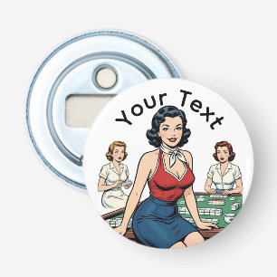 Custom Text Retro Mahjong Vintage Game Night gift Bottle Opener