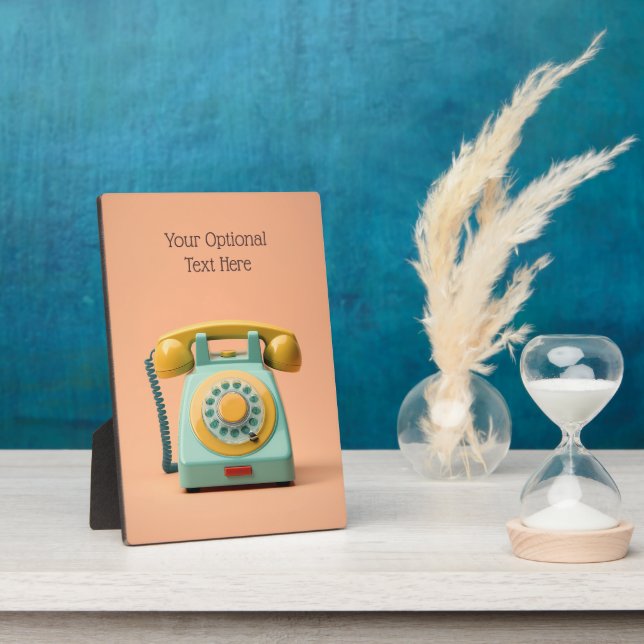Custom Text Retro Telephone Plaque (Side)
