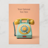 Custom Text Retro Telephone