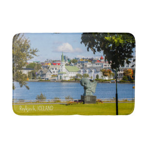 Custom Text Reykjavik, Iceland Bath Mat