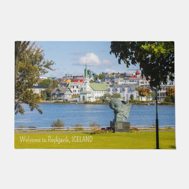 Custom Text Reykjavik, Iceland Doormat (Front)